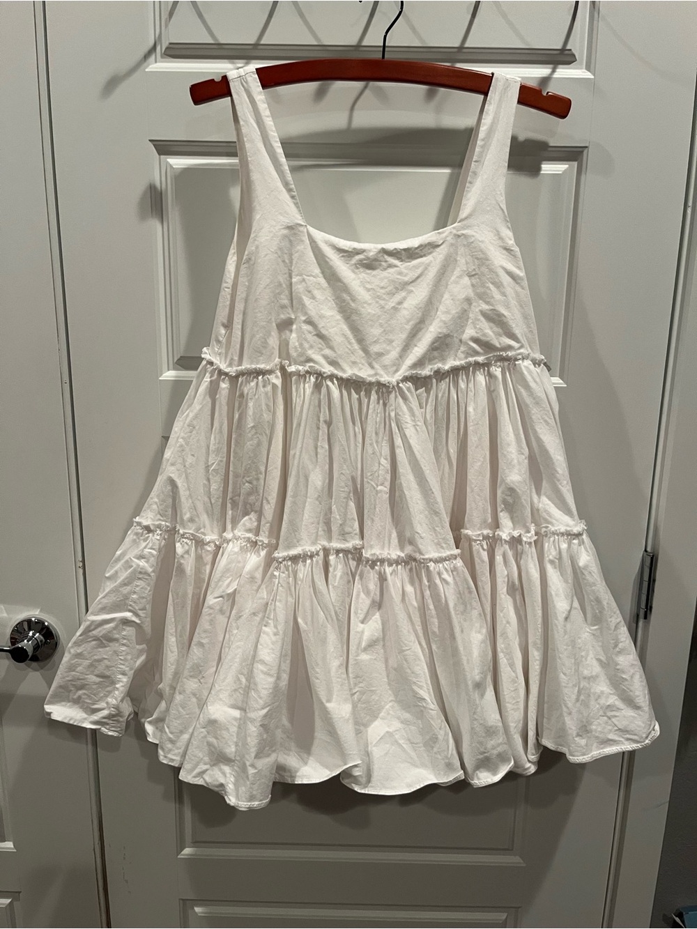 Mable Cotton Tiered White Mini Sundress-Very Full!